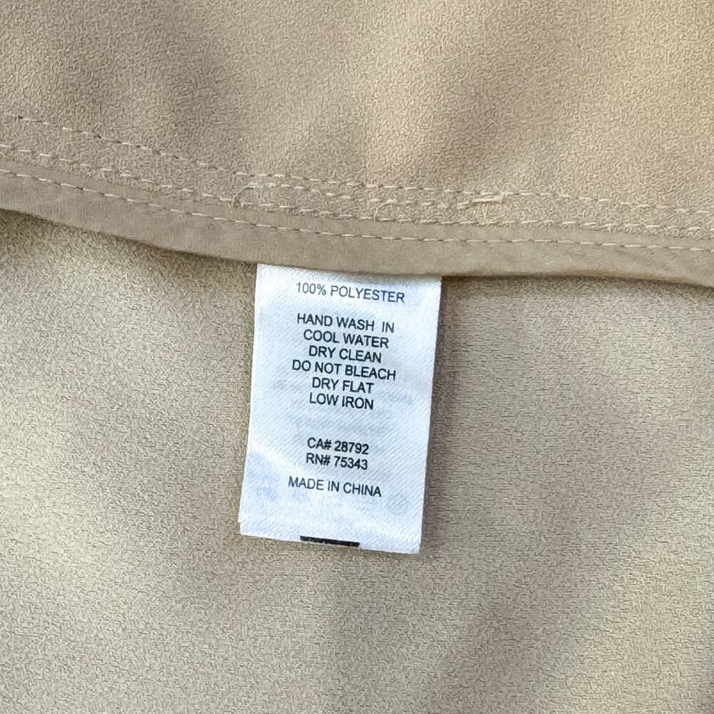 Rachel Zoe Tan Open Front Ruched Sleeve Shawl Collar Blazer Womens Large - Picture 11 of 11